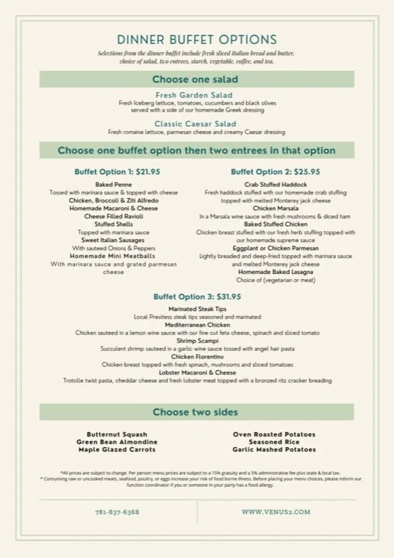 Venus II private dining